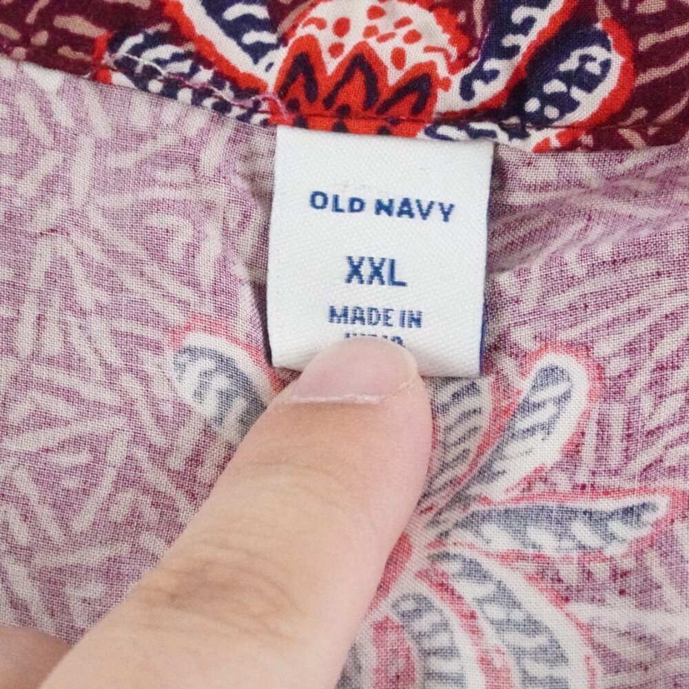 Old Navy Midi Dress Womens 2Xl Floral Print V-Neck Multi Color Long Sleeve - Picture 5 of 13